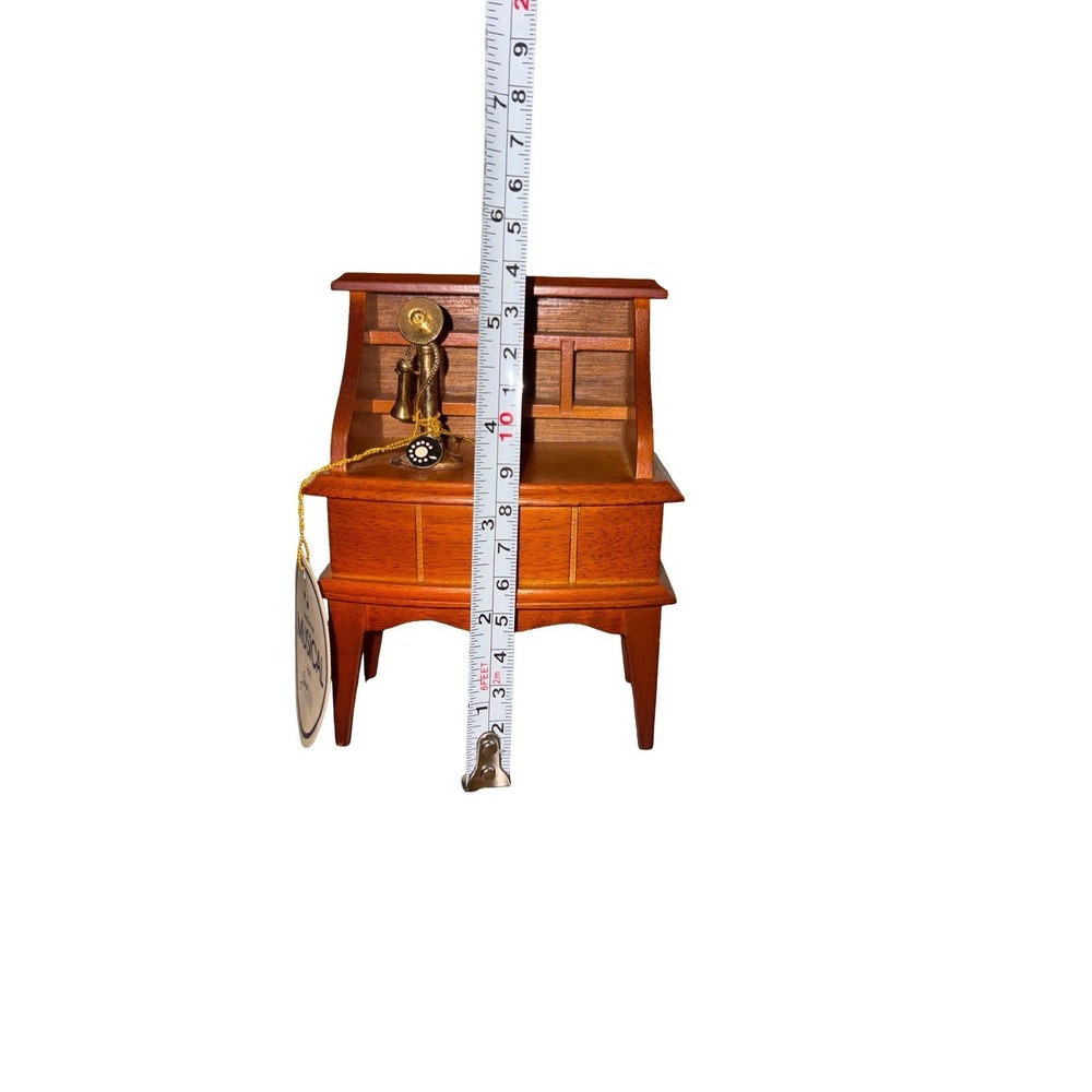 George Good Corp MCM Miniature Mail Desk Wooden Music Box "Hello Dolly" Trinket - Picture 10 of 11